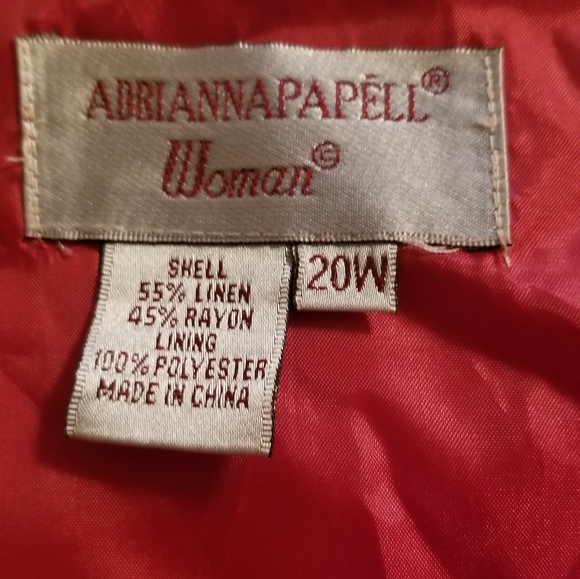 Linen blend coral/melon color shell tank summer top, w/ embroidered detail - Picture 9 of 9